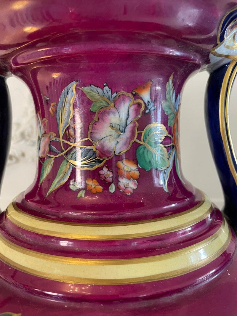 Exceptional Large Staffordshire Porcelaneous Twin Handled Vase - Image 9